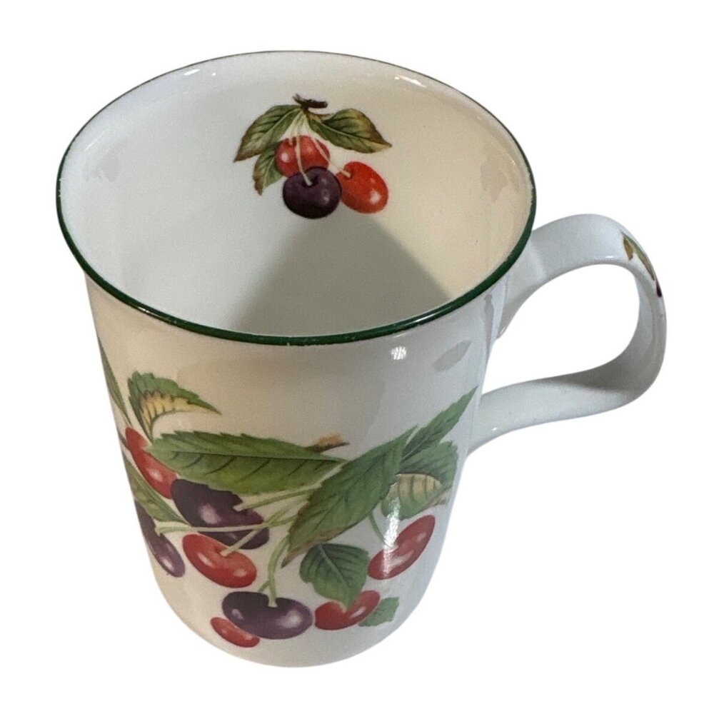 Roy Kirkham Fruit Garden Cherry Mug Fine Bone China 1990 England Vintage